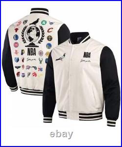 STAPLES X NBA ALL TEAMS ORIGINS FULL SNAP JACKET Men's large NWT All Over Print