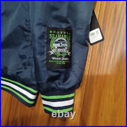 Seattle Seahawks Men's Large Full Button Up Varsity Jacket Team Colors