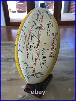 South African Springboks 1993 FULL Squad SIGNED Rugby Ball withStand (AUTHENTIC)