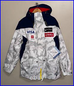 Spyder Mens US Alpine USA Ski Team GTX Gore-Tex Primaloft Jacket L Snow Camo NEW