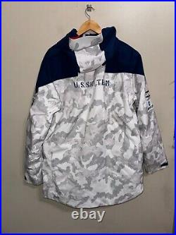 Spyder Mens US Alpine USA Ski Team GTX Gore-Tex Primaloft Jacket L Snow Camo NEW