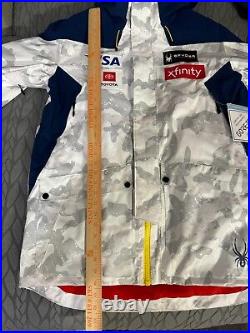 Spyder Mens US Alpine USA Ski Team GTX Gore-Tex Primaloft Jacket L Snow Camo NEW