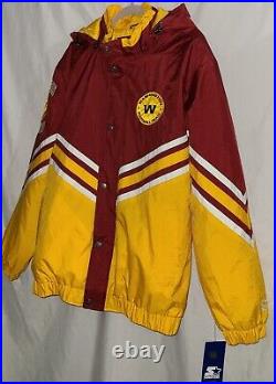 Starter Washington Football Team Full Zip Removable Hood Jacket Size XXL