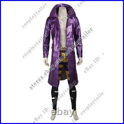 Suicide Squad Batman The Joker Jared Leto Cosplay Costume Purple Trench Coat