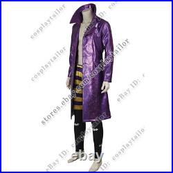 Suicide Squad Batman The Joker Jared Leto Cosplay Costume Purple Trench Coat