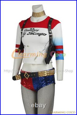 Suicide Squad Harley Quinn Batman Cosplay Costume Amazing Girl Full Set Outfits