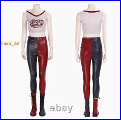 Suicide Squad Harley Quinn Cosplay Costume Outfit Women Halloween Jacket Shoes