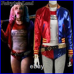 Suicide Squad Harley Quinn cosplay Outfit with Jacket Bottom Custom Size Belt