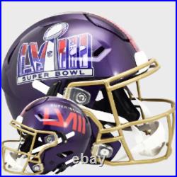 Super Bowl 58 Full Size Speed Replica Football Helmet Purple (No Team Names) N