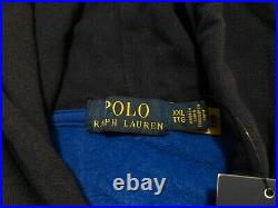Sz XXL Polo Ralph Lauren'Polo Team' Hoodie Blue White Embroidered Men's