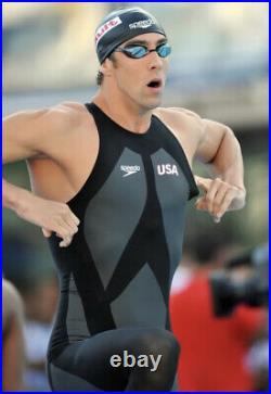 TEAM USA Phelps Olympic BODYSUIT Speedo LZR Fastskin Skinsuit recordbreaker