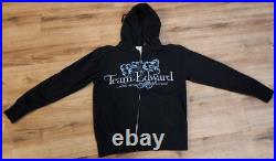 Team Edward Twilight Saga New Moon Hoodie Size Large Rare Face Graphic Black Zip