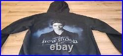 Team Edward Twilight Saga New Moon Hoodie Size Large Rare Face Graphic Black Zip