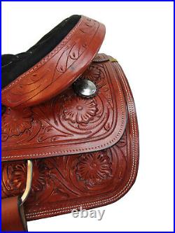 Team Roping Saddle Western Horse Pleasure Ranch Roper Leather Tack 15 16 17 18