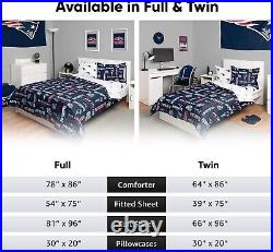 Team Spirit New England Patriots Full Bed Set Comforter, Sheets & Pillowcases