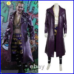 The Joker Suicide Squad Jared Leto Purple Coat Halloween Costume