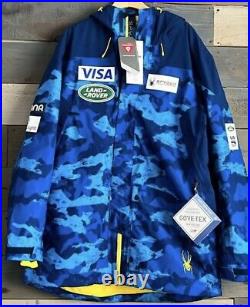 U. S. Ski Team Spyder Gore-Tex Jacket Camo Blue Men's 2XL Rare
