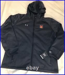 UNDER ARMOUR x MARYLAND Team Issued Full Zip Jacket Black Men's Size 2XL New