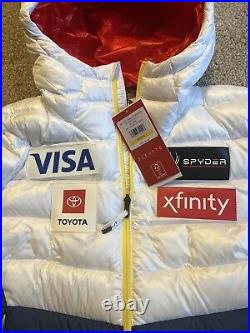 US Ski Team Spyder 700 Power Down Blue White Red Jacket Snow Medical Rare Medium