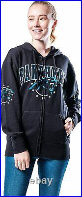 Ultra Game NFL Women's Full Zip Fleece Hoodie Sweatshirt Banner Jacket