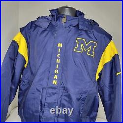 VTG NIKE TEAM Michigan Wolverines Full Zip Embroidered Coat Jacket NEW XL