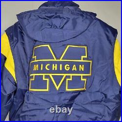 VTG NIKE TEAM Michigan Wolverines Full Zip Embroidered Coat Jacket NEW XL