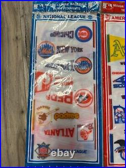 Vintage Major League Baseball Team Pennants 9 Mini Full Sets Sealed Inv-1853