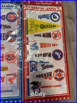 Vintage Major League Baseball Team Pennants 9 Mini Full Sets Sealed Inv-1853