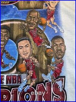 Vintage New 1998 Chicago Bulls 6 Peat Full Print Rodman Pippen Jordan Rare med