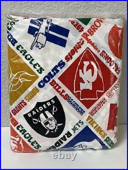 Vintage Sears 50 Yard Line NFL Football Teams Logos Full Size Sheets Set All New