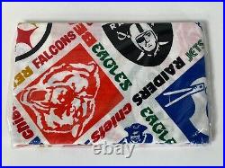 Vintage Sears 50 Yard Line NFL Football Teams Logos Full Size Sheets Set All New