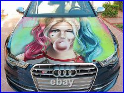Vinyl Car Hood Wrap Full Color Graphics Decal Harley Quinn Suicide Squad Sticker