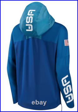 Womens Nike Blue Team USA Medal Stand Full-Zip Hoodie Jacket DD8852-492 Sz Small