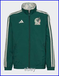 Youth adidas Green/Cream Mexico National Team Anthem Full-Zip Reversible Team M